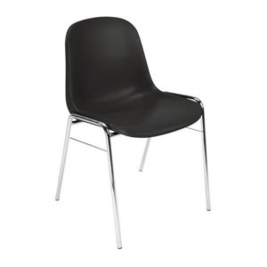Silla fija PVC negro