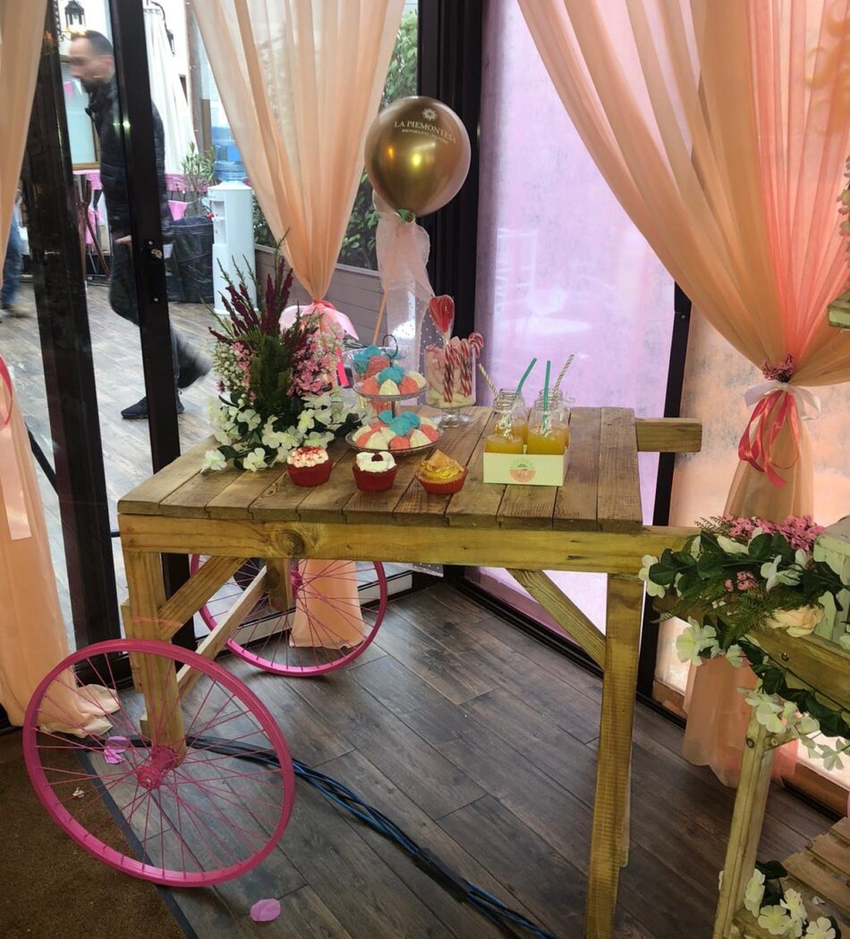 Carrito candy bar rosa